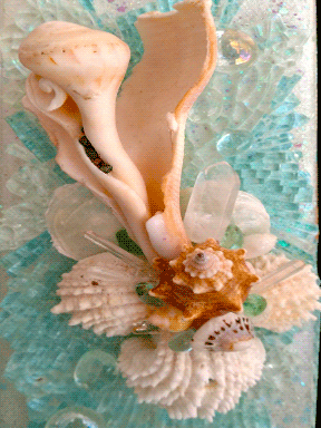 Mosaic Art Glass Gifts of the Sea Collection Magical Sea Sculpture Lamp 2 Loc-Dearborn