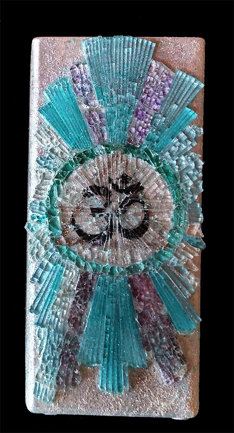 Mosaic Art Glass Om Symbol table top decor