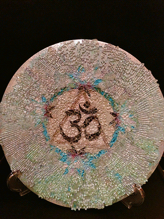 Mosaic Art Glass Om Symbol table top decor