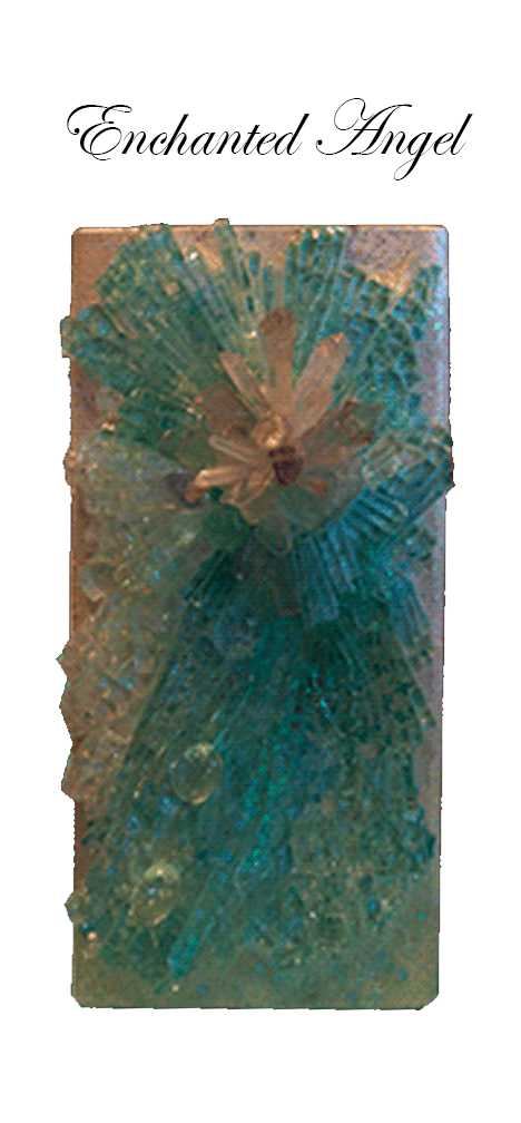 Mosaic Art Glass Healing Energy Lamp Enchanted Angel 
