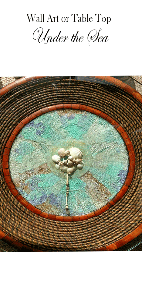 Mosaic Art Glass Under the Sea Table