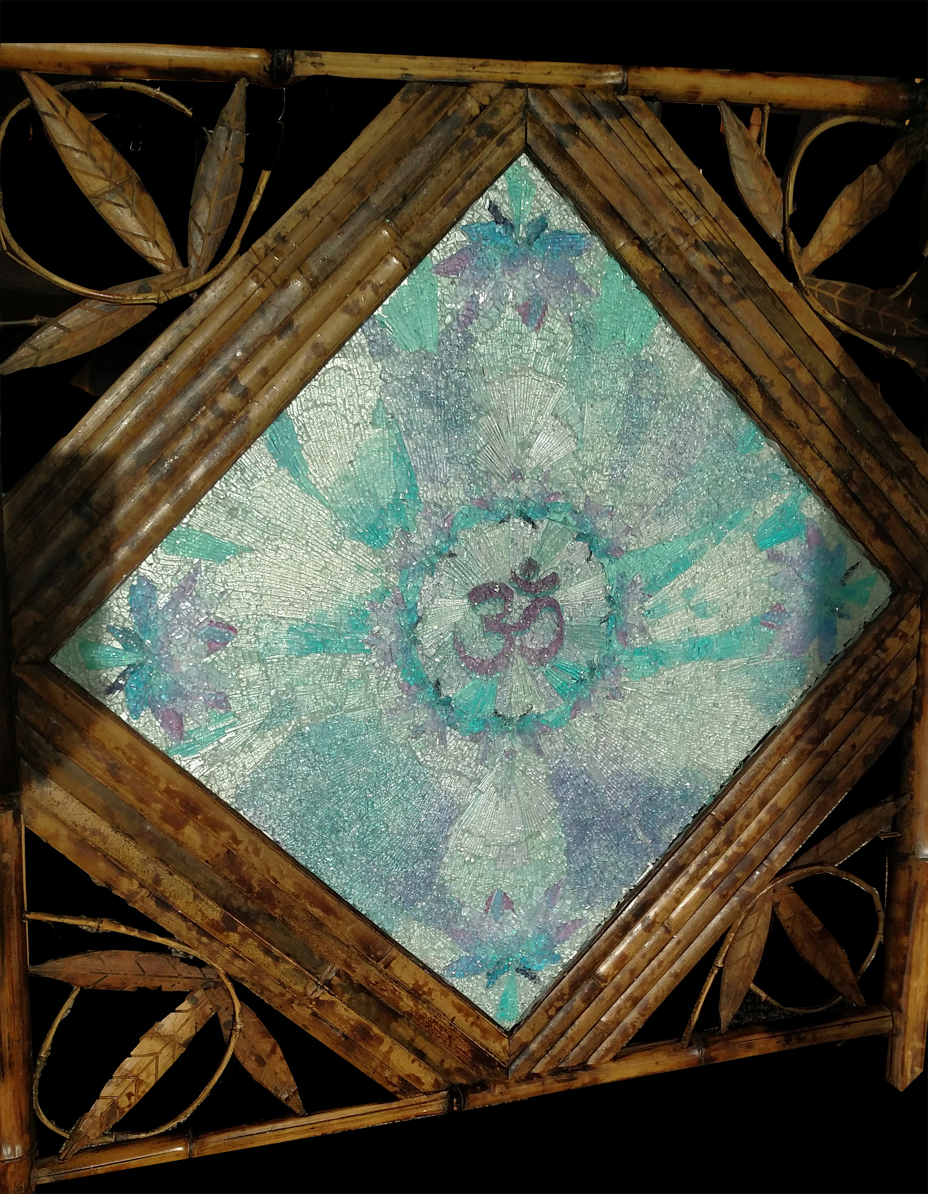 Mosaic Glass Wall Art Om Symbol