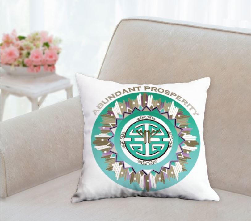 Abundant Prosperity Throw pillow