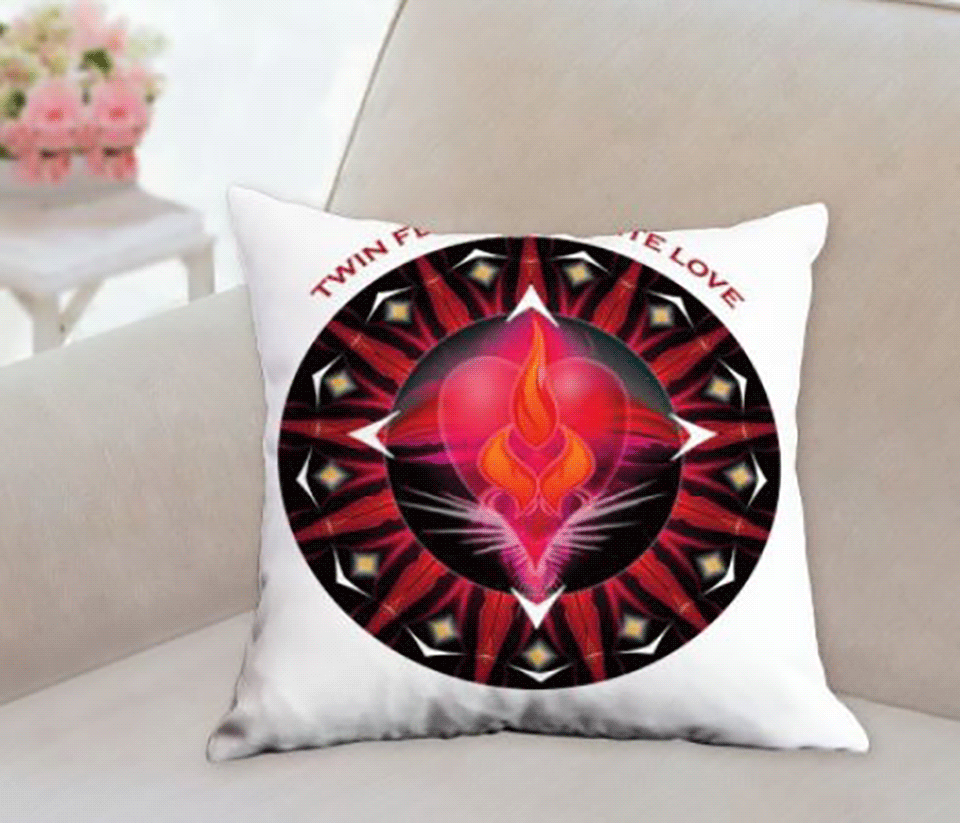 Twin Flame Throw pillow